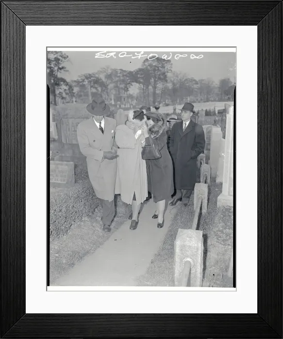 Framed Print : Policemen Escorting Rose Reles at Her Husband's Burial site Framed Print : Policemen Escorting Rose Reles at Her Husband's Burial site