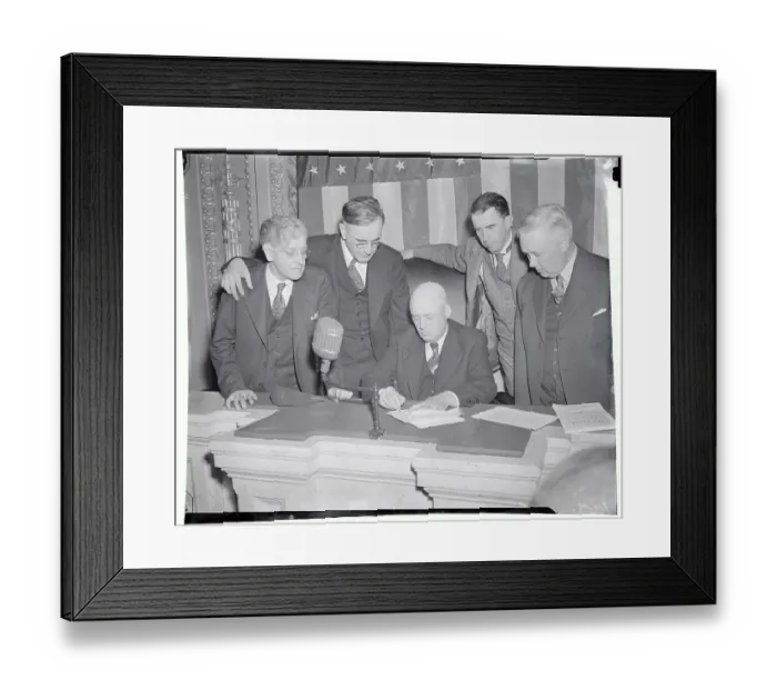 Framed Print : Sam Rayburn Signing a Bill Framed Print : Sam Rayburn Signing a Bill