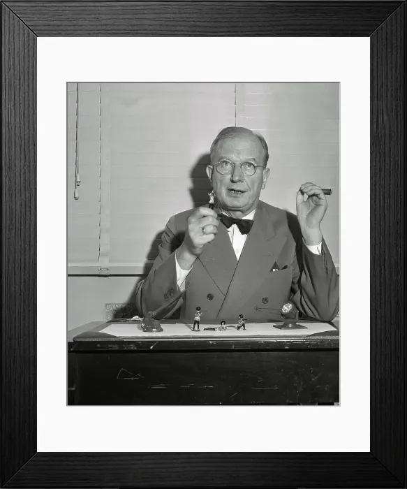 Framed Print : Burton Wheeler Inspecting Lead Soldier Toy Framed Print : Burton Wheeler Inspecting Lead Soldier Toy