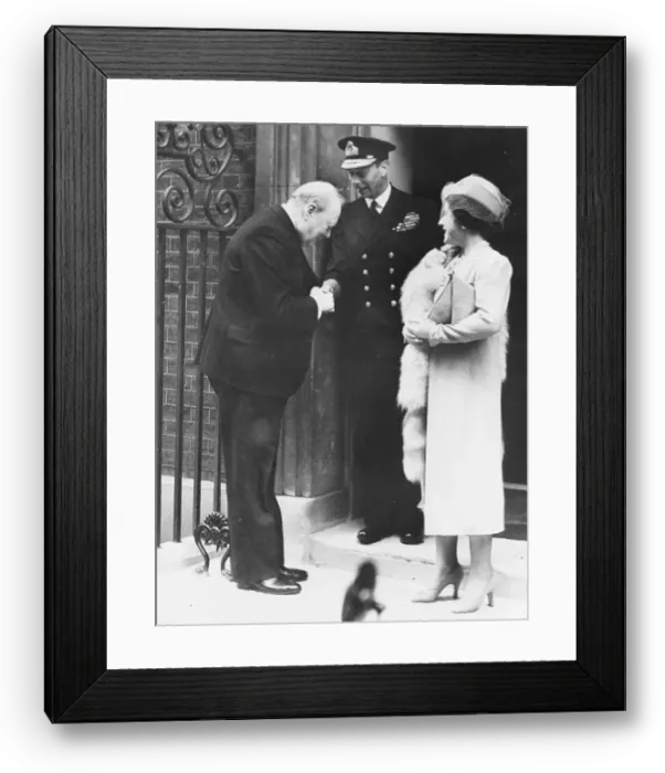 Framed Print : Winston Churchill Greeting King George and Queen Elizabeth Framed Print : Winston Churchill Greeting King George and Queen Elizabeth