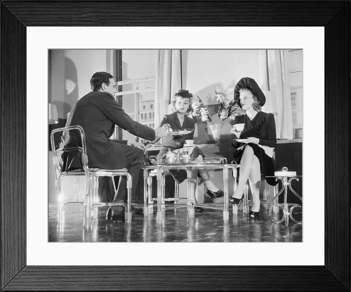 Framed Print : Tea Party With Lucite Furniture Framed Print : Tea Party With Lucite Furniture