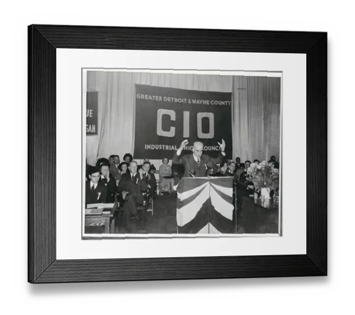 Framed Print : Philip Murray Gesturing While Speaking at CIO Podium Framed Print : Philip Murray Gesturing While Speaking at CIO Podium
