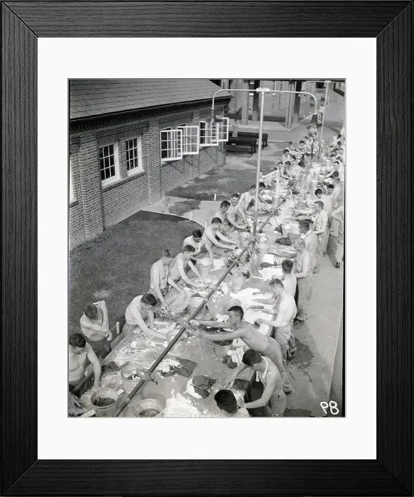 Framed Print : Marine Cadets Wash Clothing Framed Print : Marine Cadets Wash Clothing