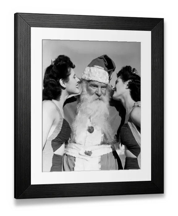 Framed Print : Costumed Charles M. Beattie with Young Female Twins Framed Print : Costumed Charles M. Beattie with Young Female Twins