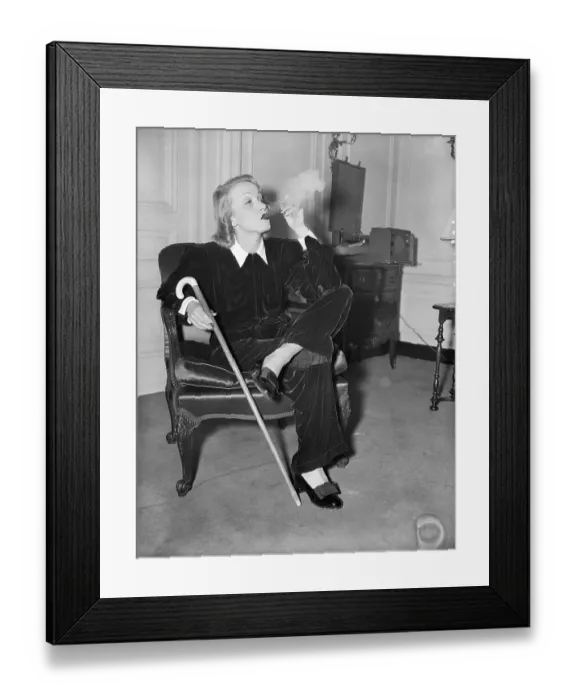 Framed Print : Marlene Dietrich Smoking Framed Print : Marlene Dietrich Smoking
