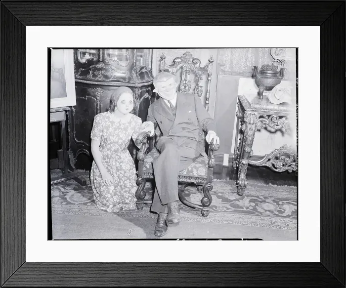 Framed Print : Man and Woman in W.T. Benda Masks Framed Print : Man and Woman in W.T. Benda Masks