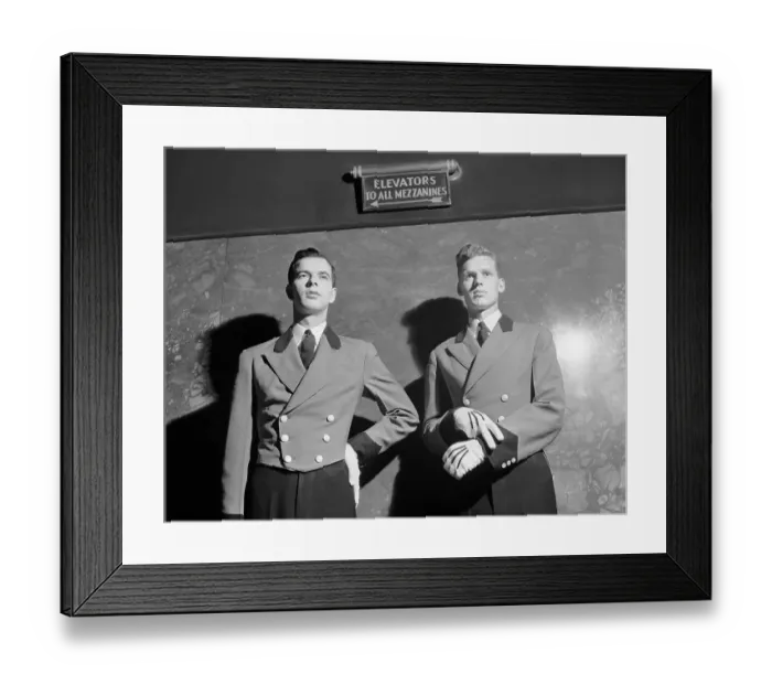 Framed Print : Two Radio City Music Hall Ushers Showing Signals Framed Print : Two Radio City Music Hall Ushers Showing Signals