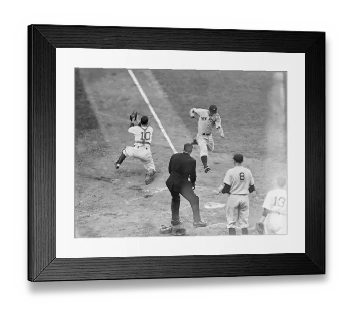Framed Print : J.Gordon Leaping Over On To Home Plate Framed Print : J.Gordon Leaping Over On To Home Plate