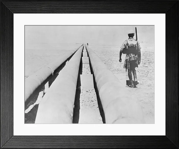 Framed Print : Soldier Guarding Pipeline Framed Print : Soldier Guarding Pipeline