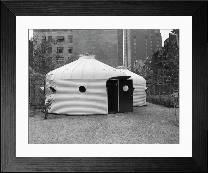Framed Print : Steel Bomb Shelter on Display at MOMA Framed Print : Steel Bomb Shelter on Display at MOMA