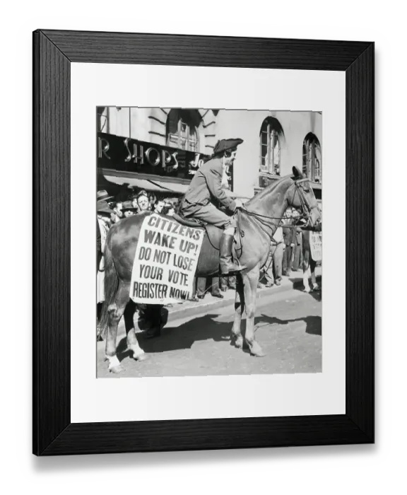 Framed Print : Paul Revere Impersonator Pausing on Horseback Framed Print : Paul Revere Impersonator Pausing on Horseback