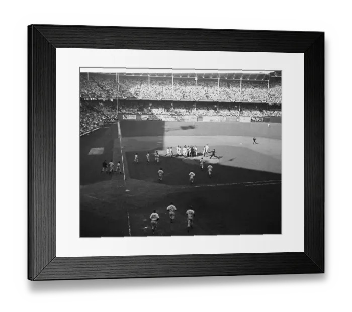 Framed Print : Overhead Shot of Ebbets Field Just Before DiMaggio and Wyatt Nearly Fought Framed Print : Overhead Shot of Ebbets Field Just Before DiMaggio and Wyatt Nearly Fought