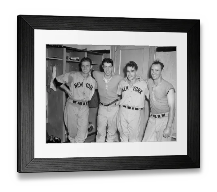 Framed Print : Joe DiMaggio with Teammates Framed Print : Joe DiMaggio with Teammates