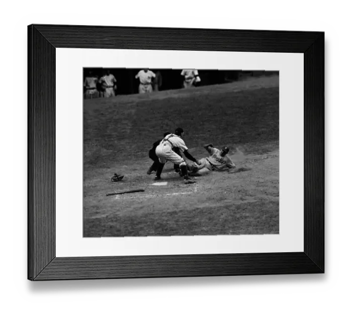 Framed Print : Baseball;Catcher Tags Player Out At Home Framed Print : Baseball;Catcher Tags Player Out At Home
