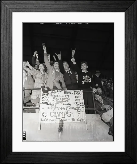 Framed Print : Dodgers Fans In The Bleachers With Sign Framed Print : Dodgers Fans In The Bleachers With Sign