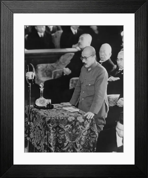Framed Print : Japan's General Tojo Giving Speech Framed Print : Japan's General Tojo Giving Speech