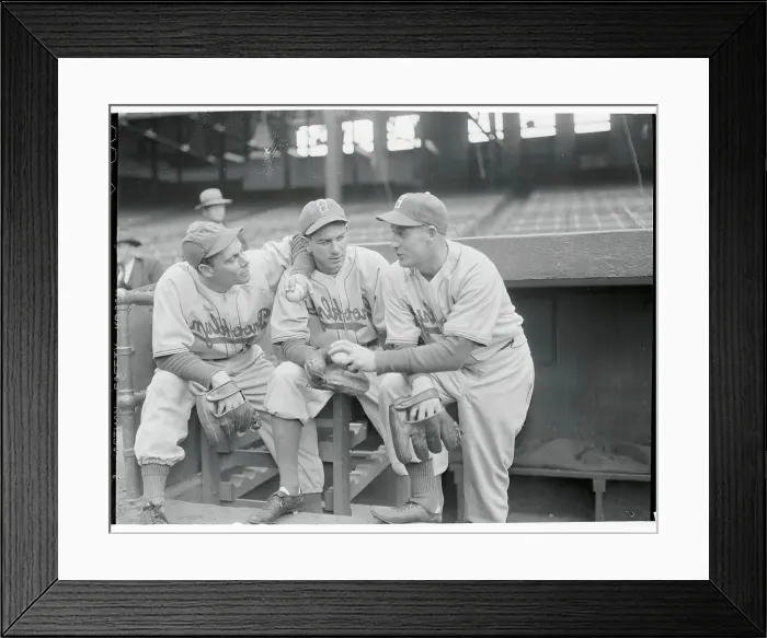 Framed Print : Mickey Owen Chatting with Teammates Framed Print : Mickey Owen Chatting with Teammates
