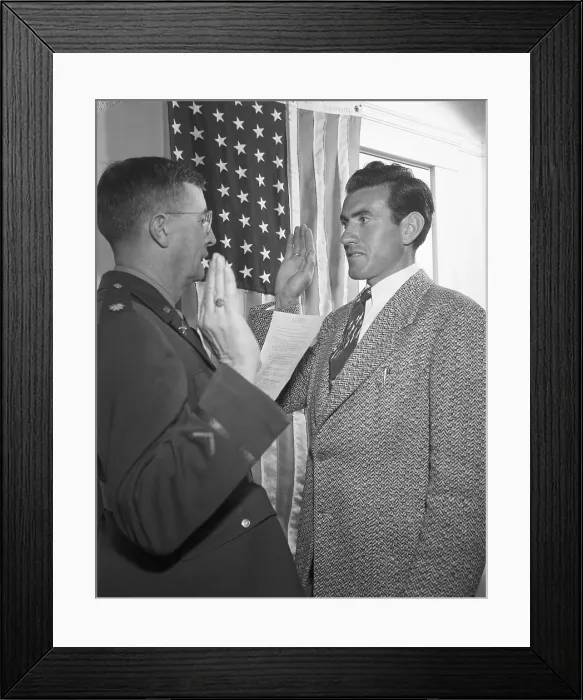 Framed Print : Runner Lou Zamperini inducted into Army Framed Print : Runner Lou Zamperini inducted into Army