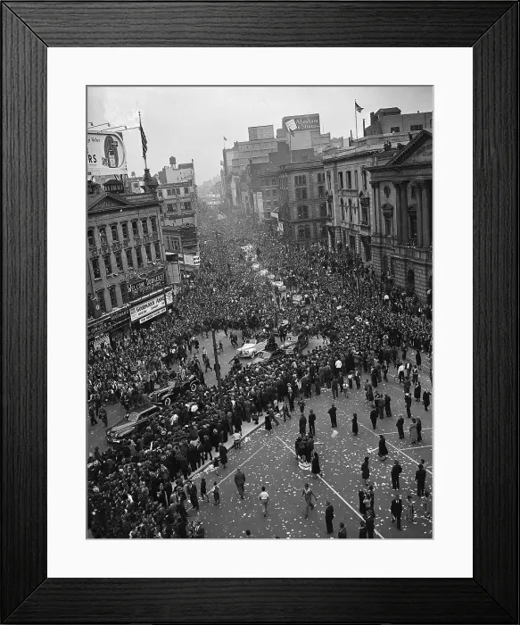 Framed Print : Aerial View Of Crowd; Dodger Parade Framed Print : Aerial View Of Crowd; Dodger Parade
