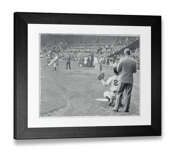 Framed Print : Scientist Observing Baseball Pitching Framed Print : Scientist Observing Baseball Pitching