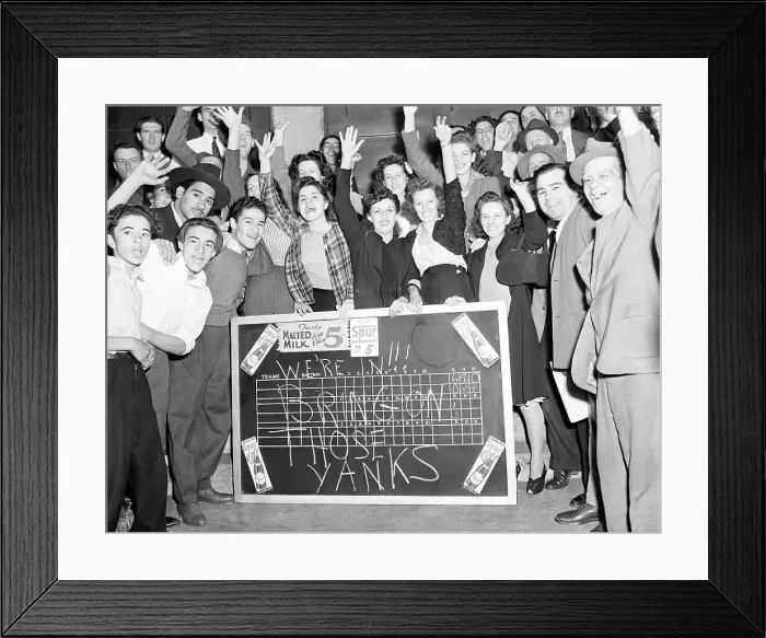 Framed Print : Fans W / Scoreboard, Message Scrawled On Framed Print : Fans W / Scoreboard, Message Scrawled On