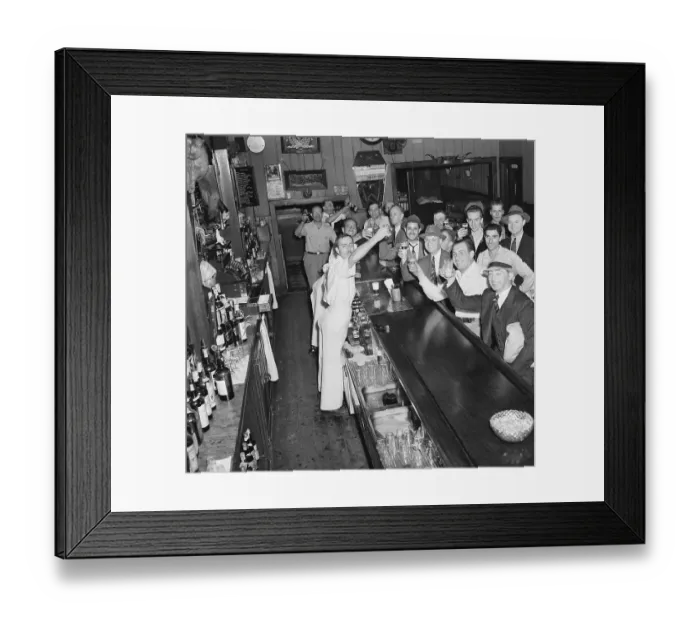 Framed Print : Fans Toasting the World Champion Brooklyn Dodgers