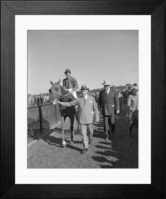 Framed Print : Ben Jones Leading Whirlaway to Winners Circle
