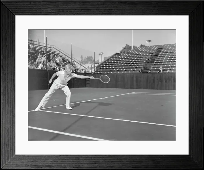 Framed Print : Charlie Chaplin Playing Tennis