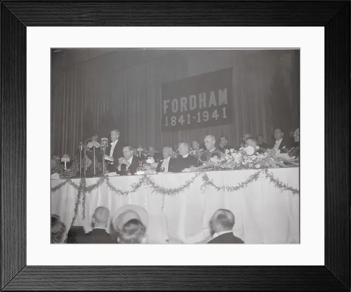 Framed Print : Fordham University Ceremonies with Officials