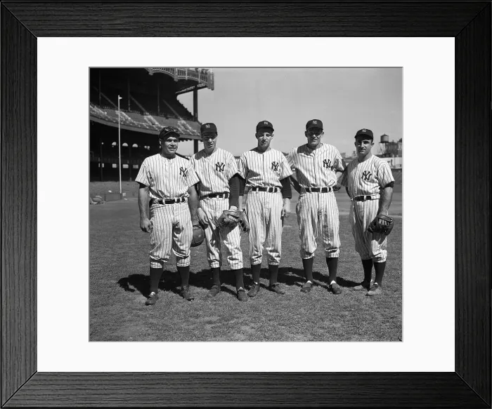 Framed Print : Joe DiMaggio with Teammates Framed Print : Joe DiMaggio with Teammates