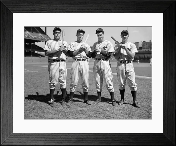 Framed Print : Joe DiMaggio Posing with Teammates