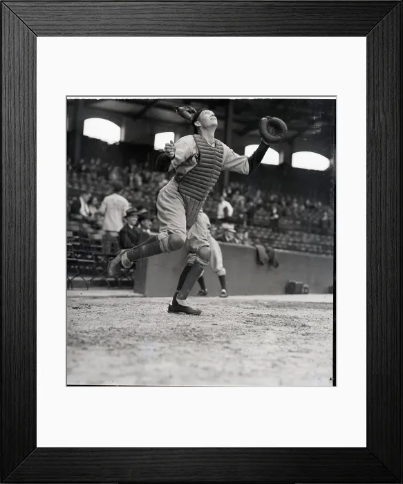 Framed Print : Catcher Bill Dickey Tries To Catch Ball Framed Print : Catcher Bill Dickey Tries To Catch Ball
