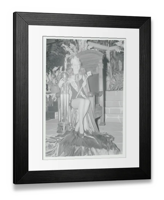 Framed Print : Miss America Sitting on Throne Framed Print : Miss America Sitting on Throne