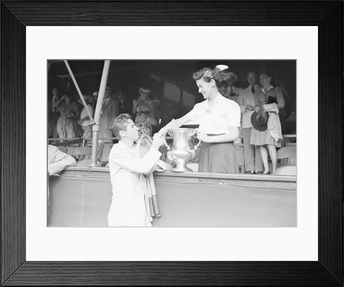 Framed Print : Tennis Champion Sarah Palfrey Cooke Congratulates Bobby Riggs Framed Print : Tennis Champion Sarah Palfrey Cooke Congratulates Bobby Riggs