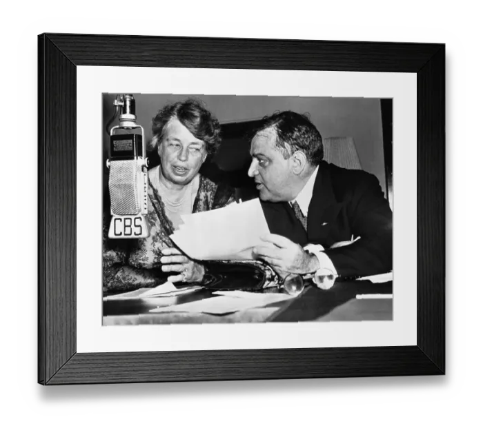 Framed Print : La Guardia and Eleanor Roosevelt on Radio Framed Print : La Guardia and Eleanor Roosevelt on Radio