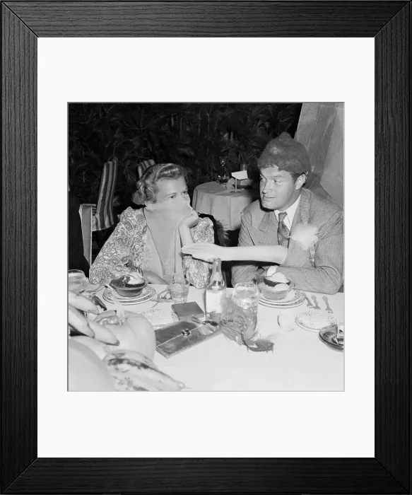 Framed Print : Bob Hope and Mrs. Lent Hooker Sitting at Dinner Table Framed Print : Bob Hope and Mrs. Lent Hooker Sitting at Dinner Table