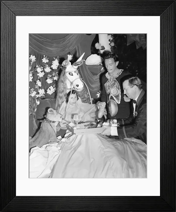 Framed Print : Salvador Dali with Wife Gala at Benefit Party Framed Print : Salvador Dali with Wife Gala at Benefit Party