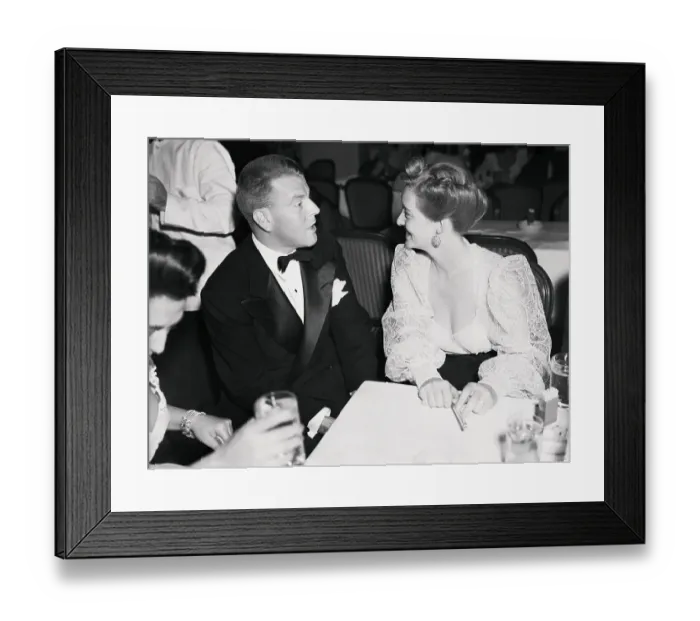 Framed Print : Performer Bette Davis Sitting With John Farnsworth at Table Framed Print : Performer Bette Davis Sitting With John Farnsworth at Table