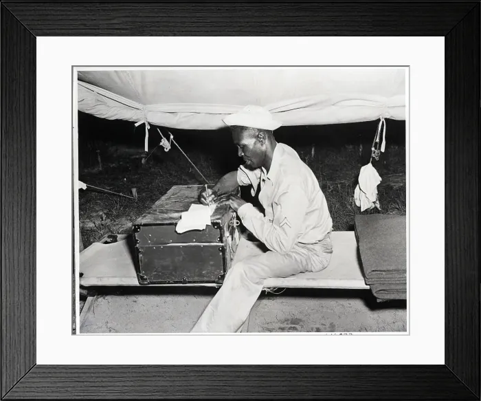 Framed Print : Infantryman Writing Letter Framed Print : Infantryman Writing Letter