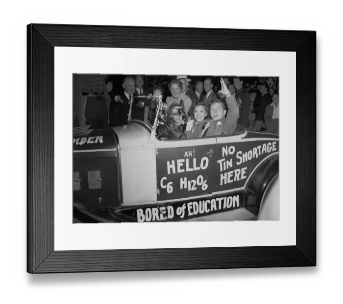 Framed Print : Judy Garland and Friends Riding in Automobile
