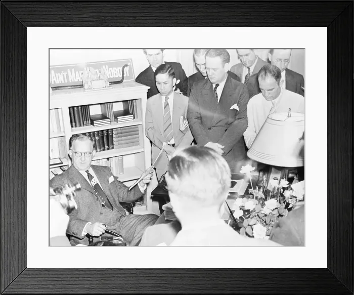 Framed Print : Stephan Early Reading Statement to Newsmen Framed Print : Stephan Early Reading Statement to Newsmen