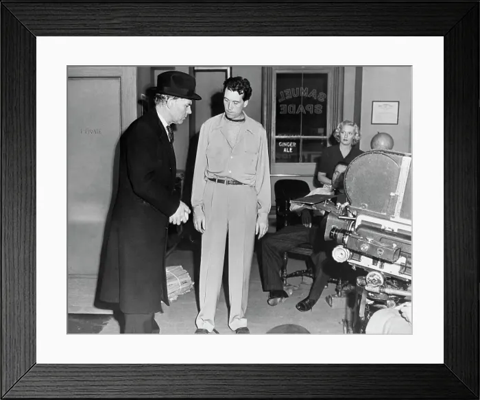 Framed Print : Walter and John Huston on Maltese Falcon Set Framed Print : Walter and John Huston on Maltese Falcon Set