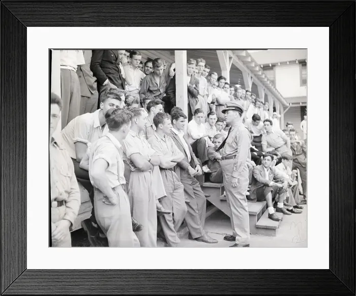 Framed Print : Gene Tunney Giving Lecture to Group Framed Print : Gene Tunney Giving Lecture to Group