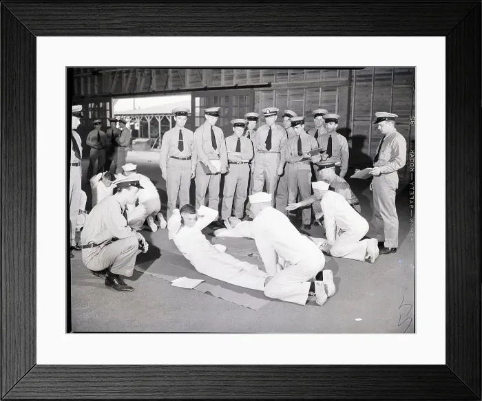 Framed Print : Tunney Watching Sailors Doing Situps Framed Print : Tunney Watching Sailors Doing Situps