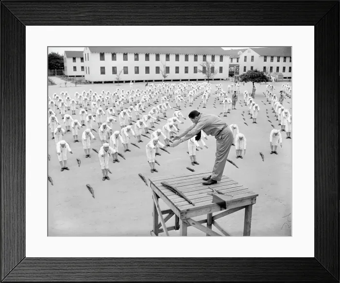Framed Print : Tunney on Platform Doing Exercises Framed Print : Tunney on Platform Doing Exercises
