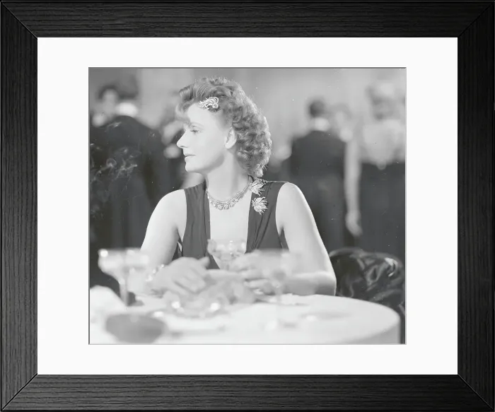 Framed Print : Actress Greta Garbo at Table Framed Print : Actress Greta Garbo at Table
