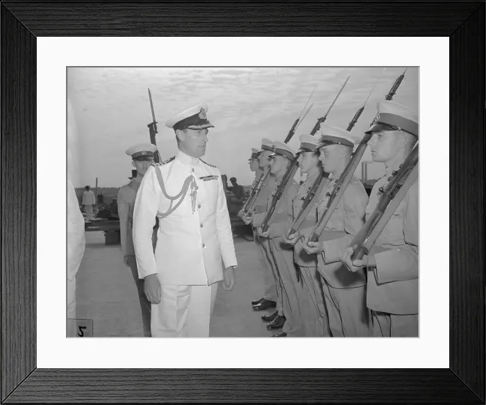 Framed Print : Mountbatten Inspecting Sailors Framed Print : Mountbatten Inspecting Sailors