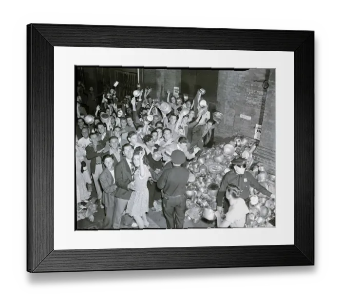 Framed Print : Crowd & Pile Of Pots & Pans Framed Print : Crowd & Pile Of Pots & Pans
