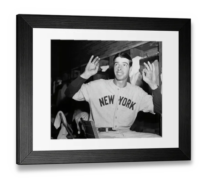 Framed Print : Joe DiMaggio Making Zeros With Fingers Framed Print : Joe DiMaggio Making Zeros With Fingers