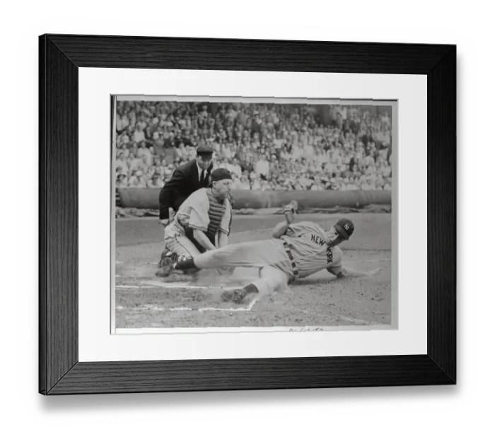 Framed Print : Joe DiMaggio Sliding Past Catcher Framed Print : Joe DiMaggio Sliding Past Catcher